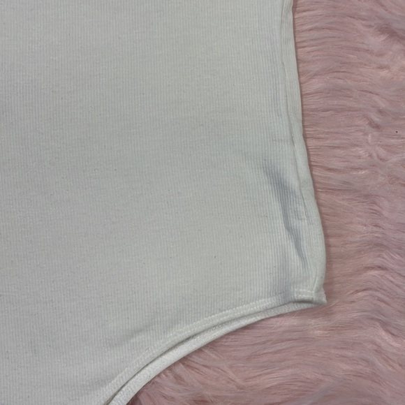 ATM Anthony Thomas Melillo White Ribbed One Shoulder Bodysuit - Picture 7 of 10